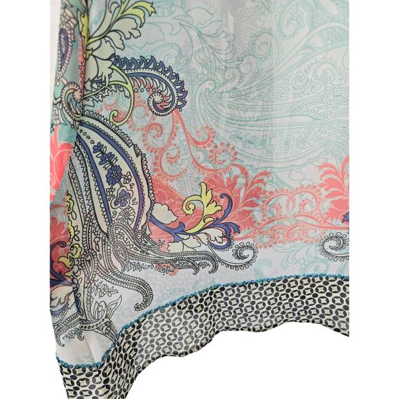 Soft Surroundings Stunning Blue Pink Sequenced Lightweight Cardigan Women S - Picture 4 of 6